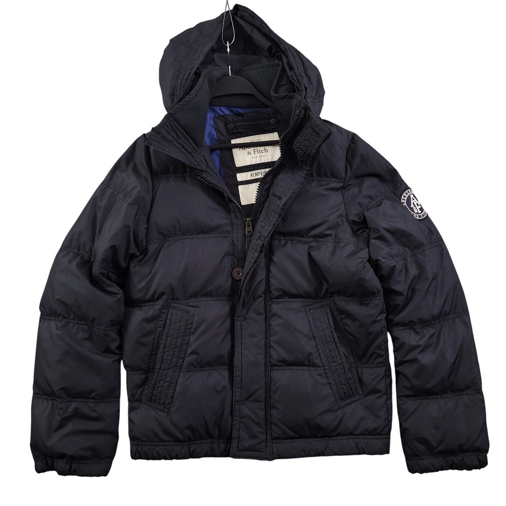 Abercrombie & Fitch Jacket Men M Kempshall Black Down Puffer Coat Vintage Y2K